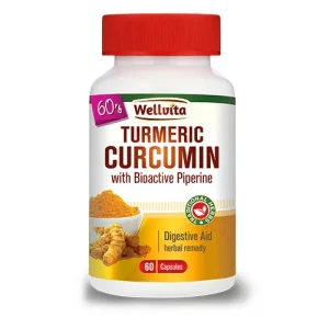 Wellvita|(Turmeric Curcumin| Bioactive Piperine) |Digestive